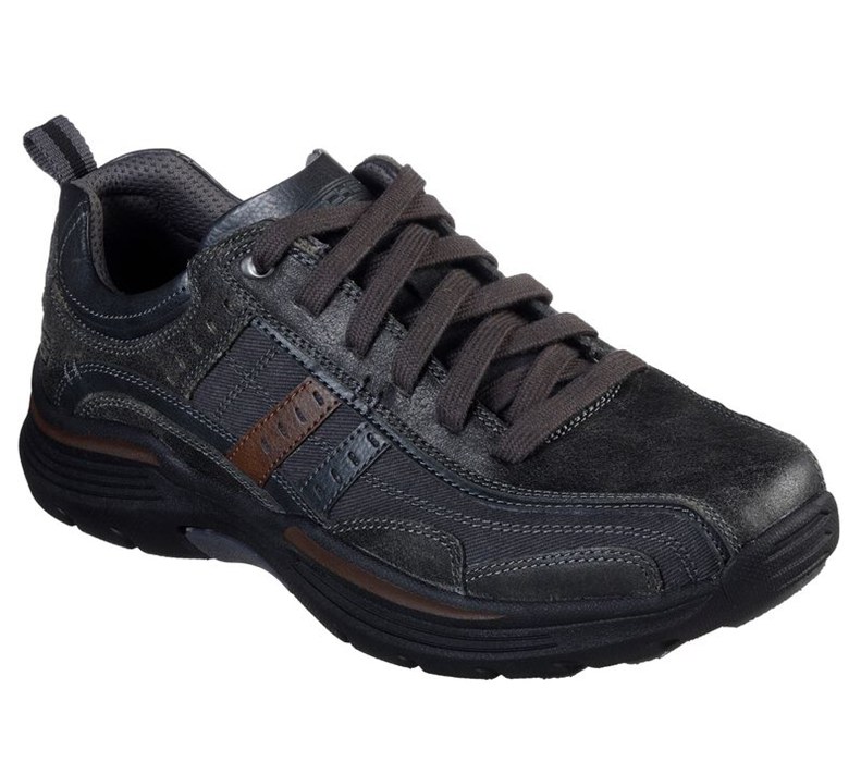 Skechers Herr Mörk Grå Snörskor - Relaxed Fit: Expended - Manden - Sverige (ZOKTN-6230)